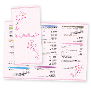 美容室三つ折りリーフレットの制作例